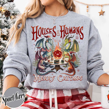 Dungeon and Dragon Sweatshirt, Houses and Humans D&D Shirt, Dnd Gifts, Christmas Dnd Shirt, Dungeons and Dragons Gifts Husband, Dungeons Game Gifts