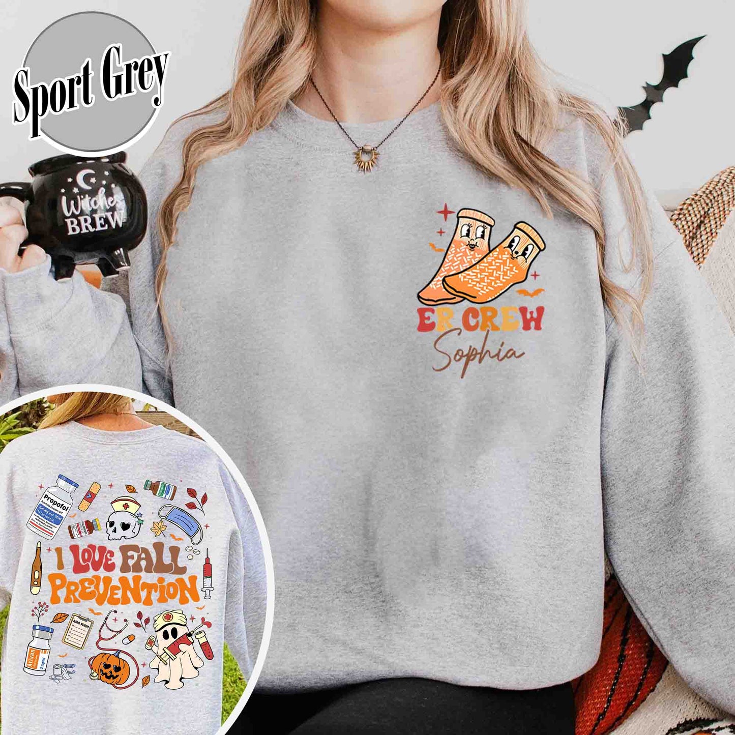 Halloween Nurse Sweatshirt, Custom Fall Nurse Prevention Sweatshirt, Nurse Boo Crew Sweatshirt