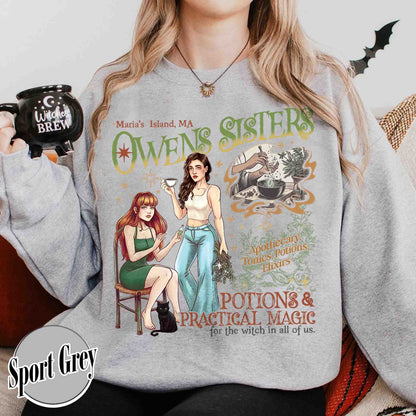 Salem Apothecary Halloween Sweatshirt, Owens Sisters Apothecary Witchy Sweatshirt