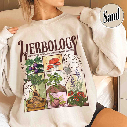 Halloween Sweatshirt, Herbology Plants Sweatshirt, Gardening Sweatshirt, Cute Ghost Sweatshirt
