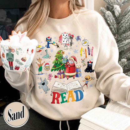 Read Children’s Books Teacher Sweatshirt, Christmas Teacher Shirt, Christmas Gift for Teacher, Teaching Tee, Teachers Day, Teachers Life Shirt