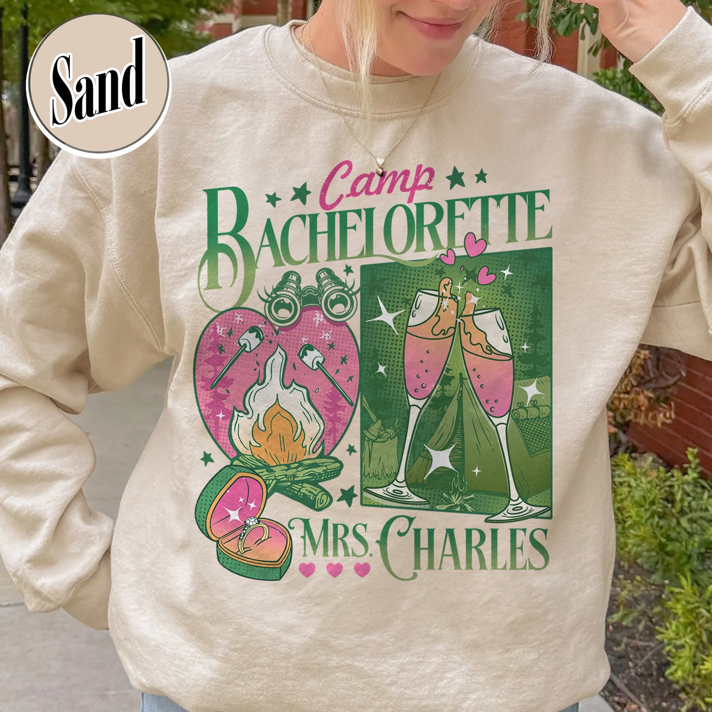 Bachelorette Sweatshirt, Custom Camp Bachelorette Party Sweatshirt, Hiking Bridal Party Sweatshirt