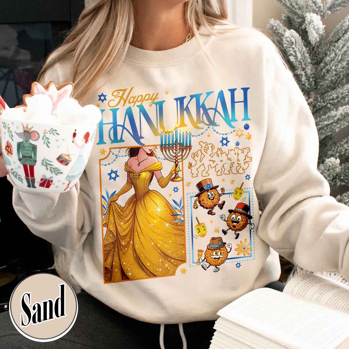 Happy Hanukkah Sweatshirt, Menorah Sweatshirt, Hanukah Menorah Dreidel, Happy Hannukah Merry Christmas Sweatshirt, Chanukah Sweatshirt, Jewish Holiday