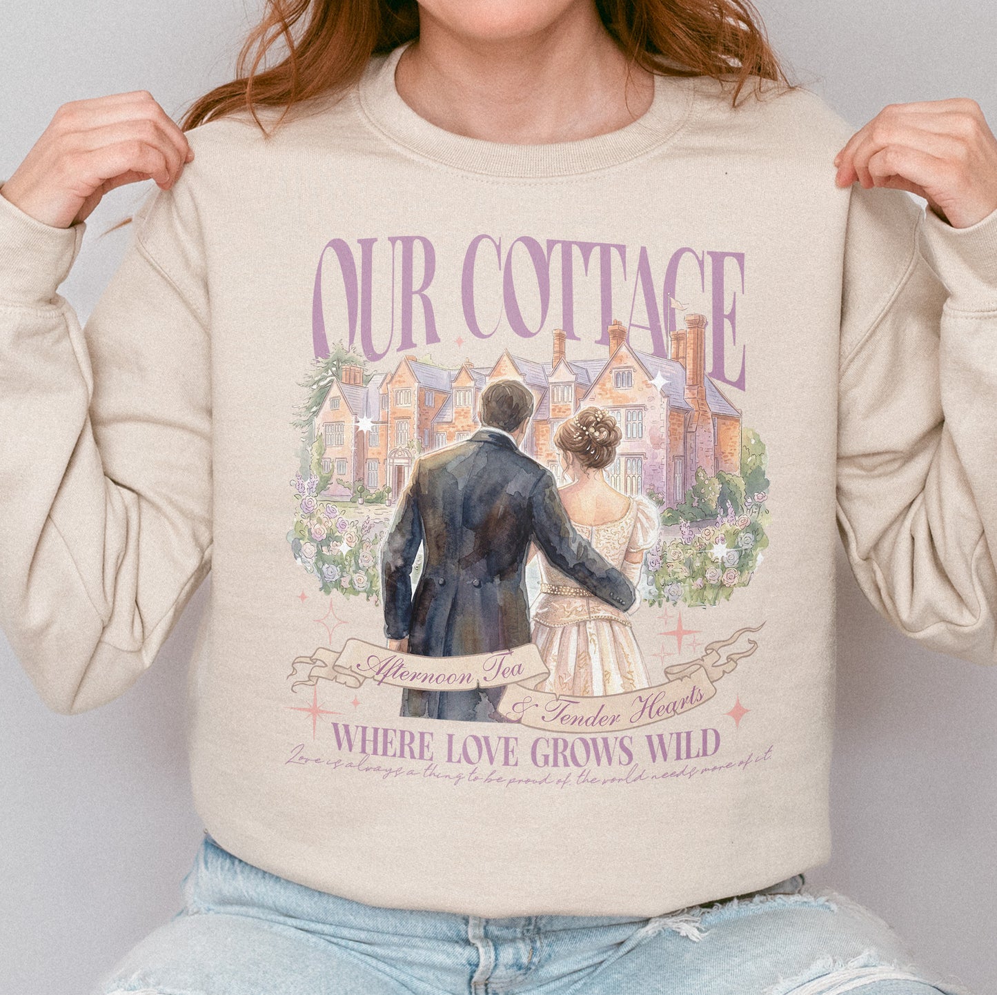Our Cottage, Bridgerton Regency Romance Inspired, Benedict and Sophie, Bookish Gift, Booklover Sweatshirt