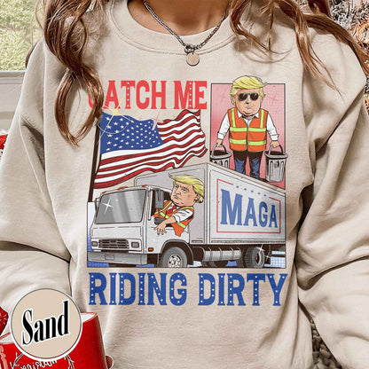 Trump Garbage Man in Trash Truck Sweatshirt, Republican Sweatshirt, Trump Supporter Sweatshirt, MAGA, Daddy’s Home Sweatshirt, Trump 2024 Sweatshirt, Garbage Team Sweatshirt