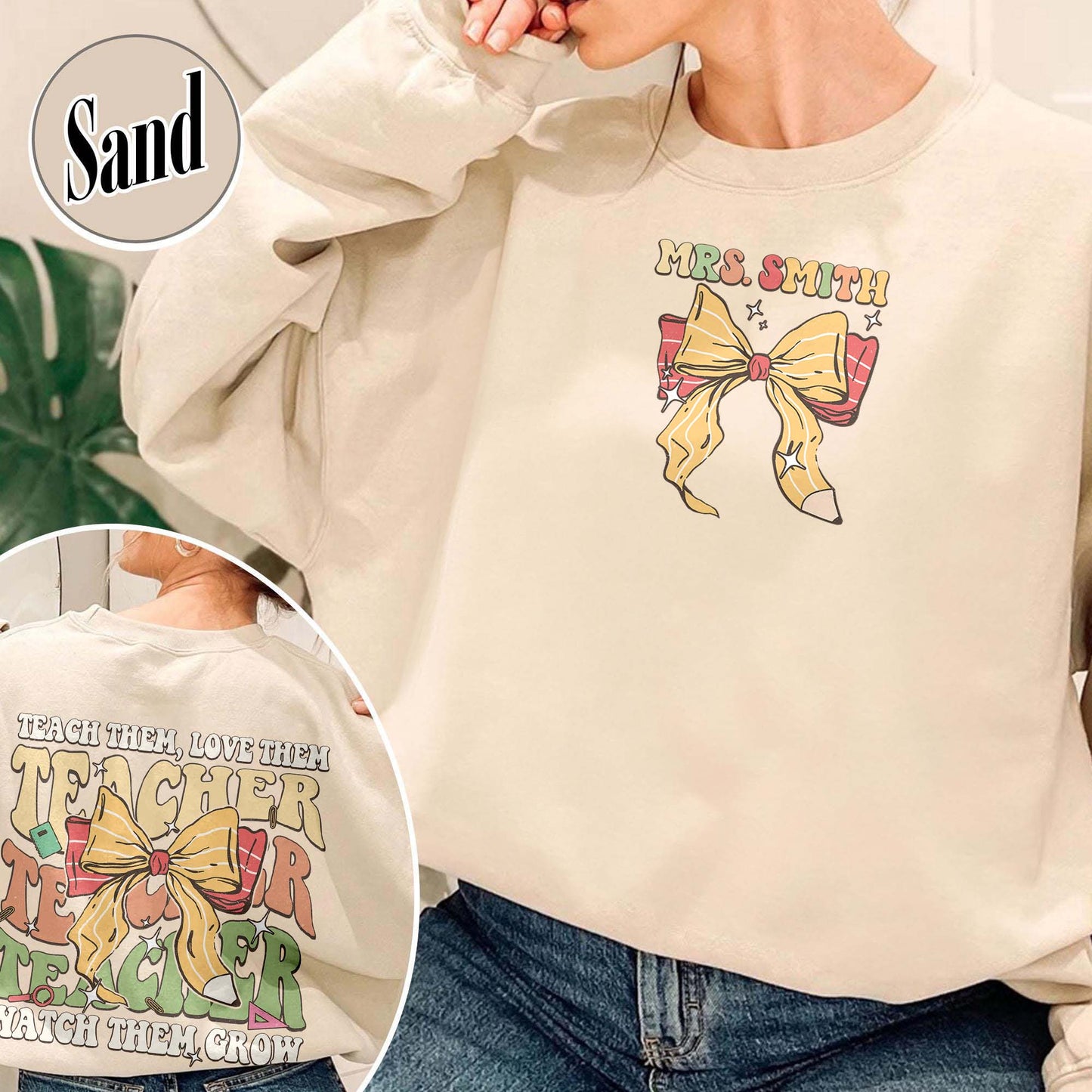 Customized Teacher SweatShirt, Back to School SweatShirt, Teacher Gifts, Teacher Team SweatShirt, Teacher Teach Team Love Them SweatShirt