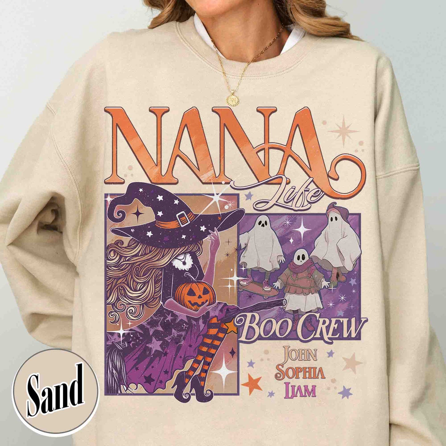 Halloween Sweatshirt, Custom Halloween Nana Witch Sweatshirt, Spooky Mama Sweatshirt