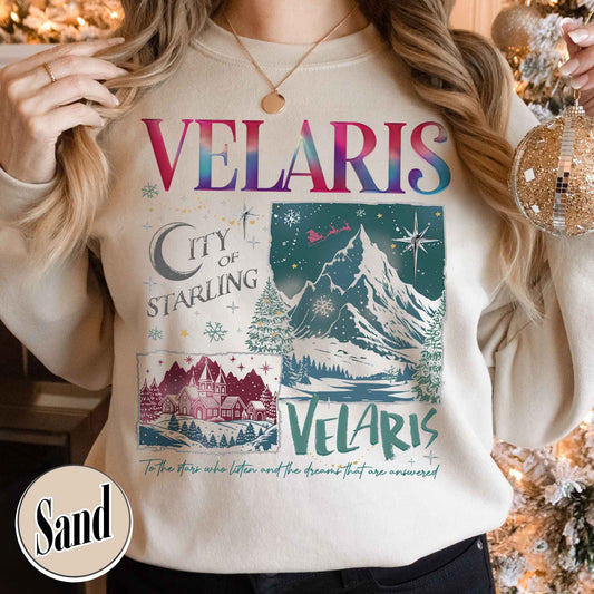 Velaris City Starlight Sweatshirt, Velaris City Sweatshirt, Bookish Gift, Acotar Book Club, Booked for Christmas Acotar, Velaris the Night Court Acotar