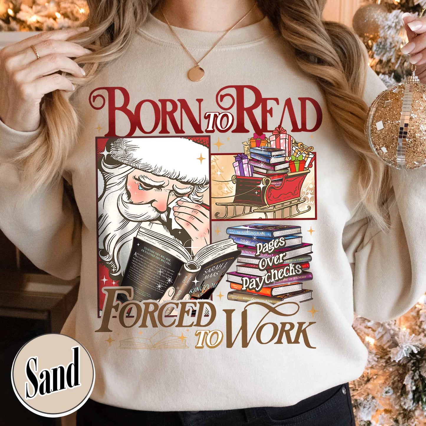 Christmas Born To Read Sweatshirt, Born To Read Forced To Work Sweatshirt, Born To Read Bookish Sweatshirt, Born To Read Forced Sweatshirt, Christmas Book Sweatshirt