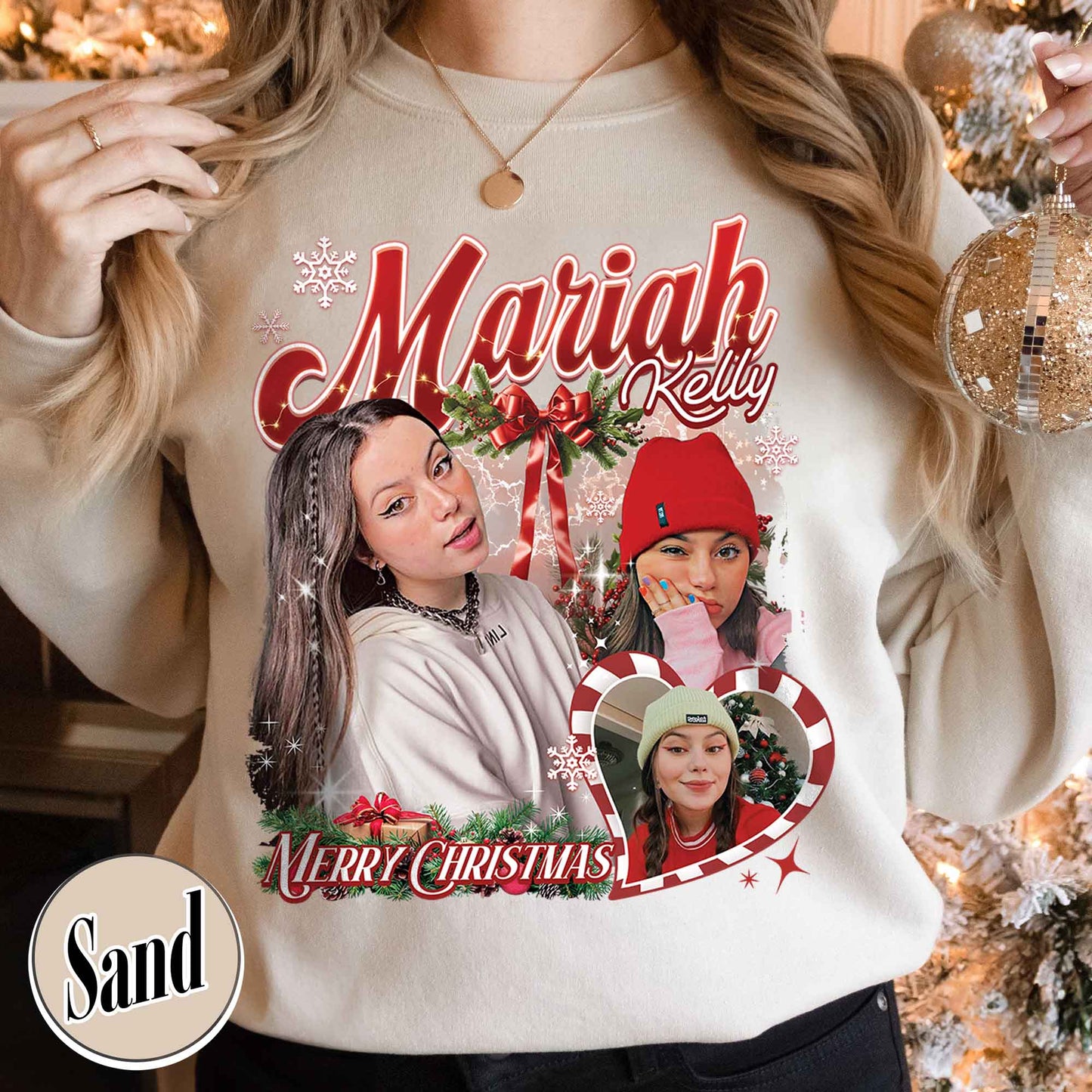 Custom Photo Sweatshirt, Custom Photo Bootleg Girlfriend Sweatshirt, Sweatshirt With Face on It for Boyfriend, Birthday Gift, Custom Photo Christmas Sweatshirt