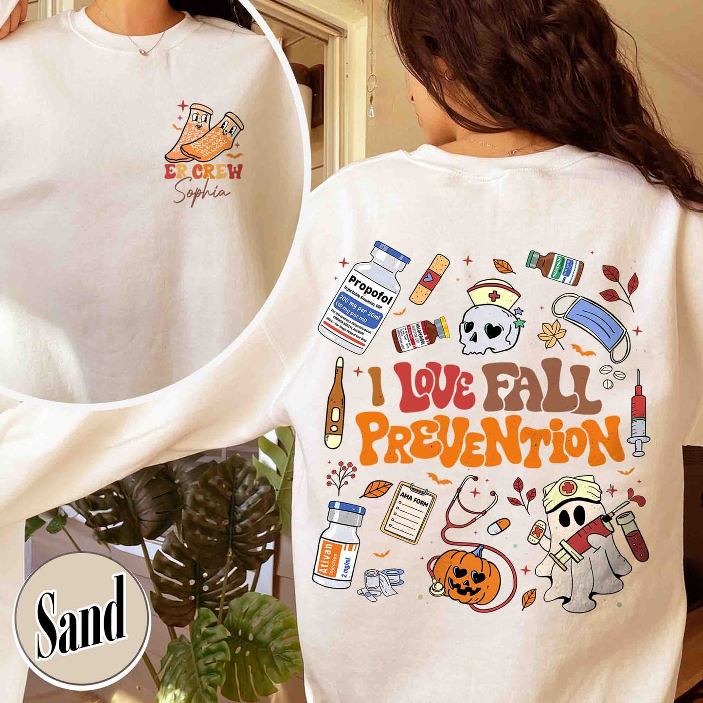 Halloween Nurse Sweatshirt, Custom Fall Nurse Prevention Sweatshirt, Nurse Boo Crew Sweatshirt