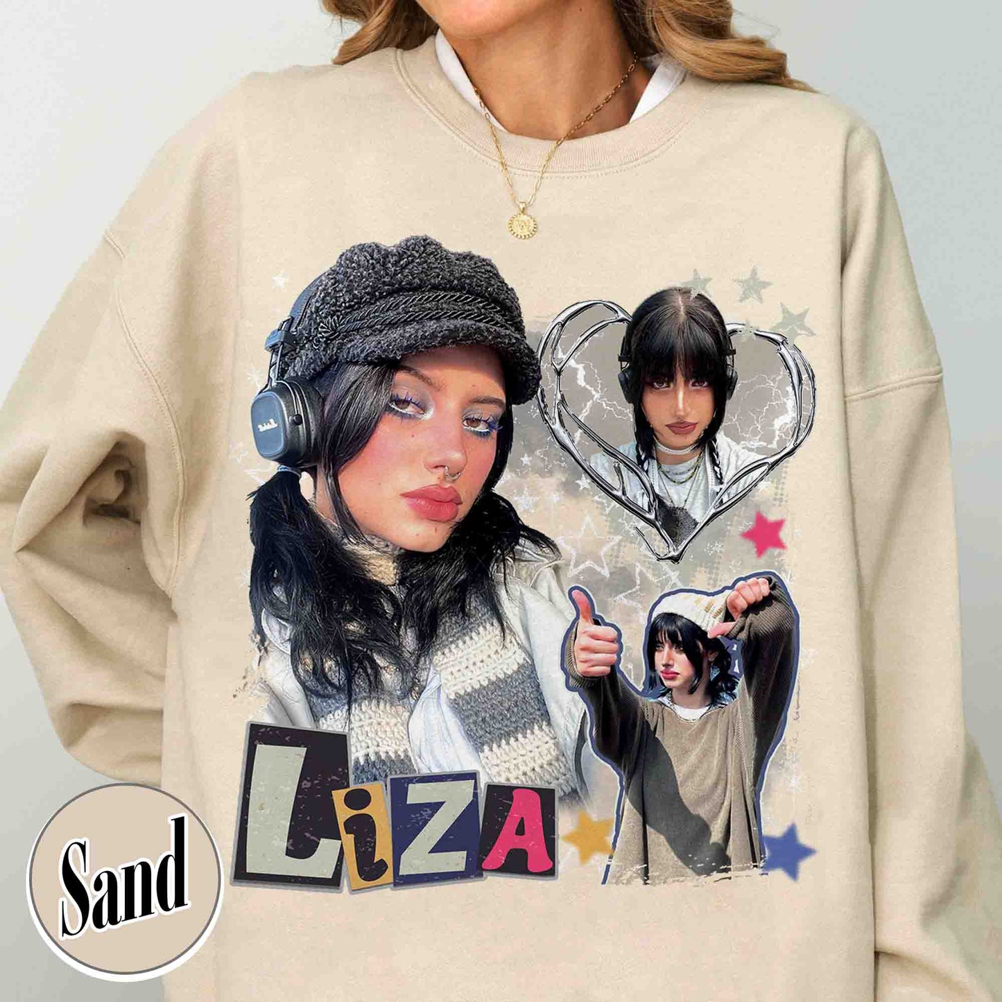 Custom Y2k Sweatshirt, Custom Photo Bootleg Girlfriend, 90s Retro Sweatshirt