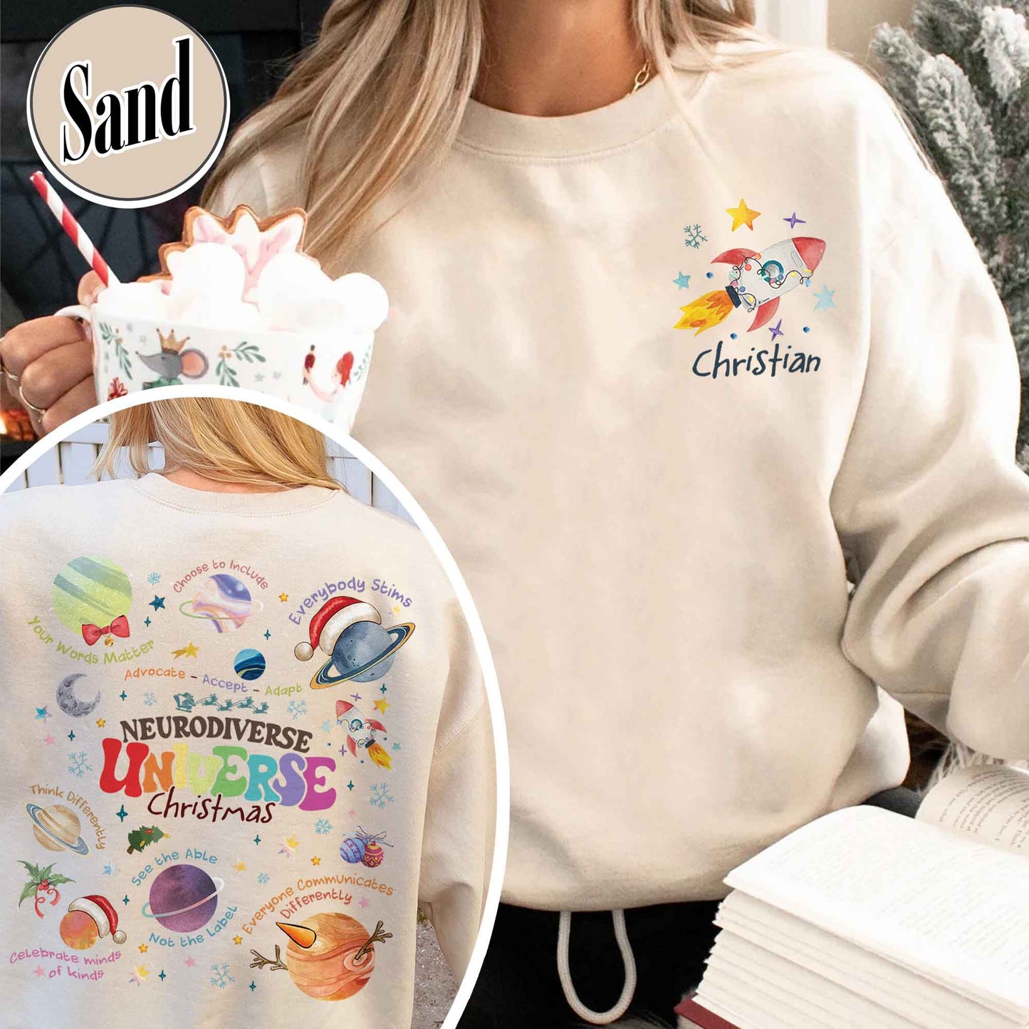 Autism Awareness Sweatshirt, Neurodiverse Universe Christmas Sweatshirt, Just Let Me Stim Sweatshirt