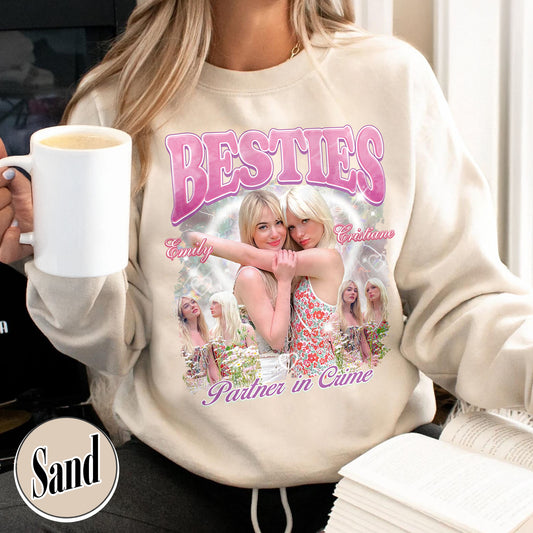 Custom Best Friend Sweatshirt, Besties BFF Bootleg Sweatshirt, Best Friend Birthday Sweatshirt