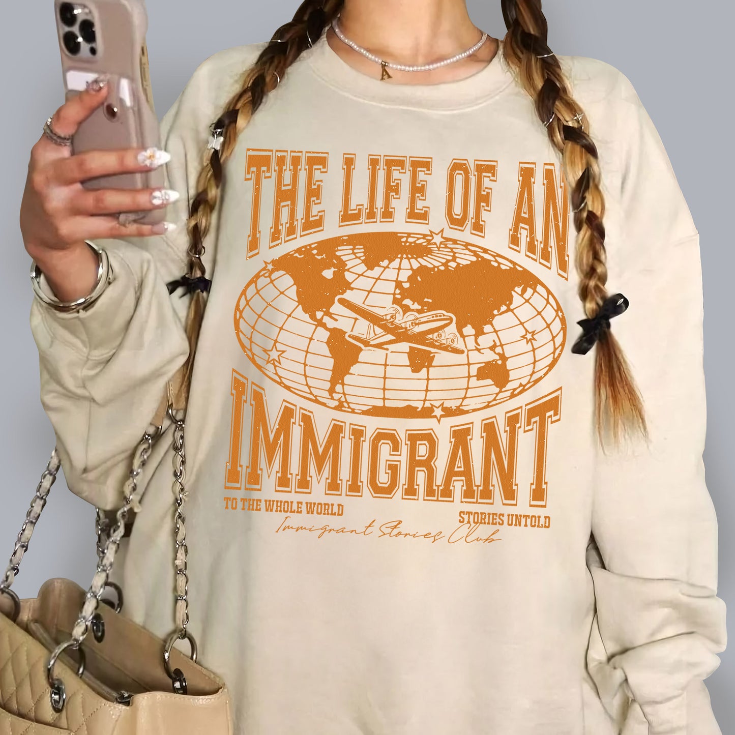 The Life of an Immigrant Sweatshirt, The Life of a Sweatshirt, Empowerment Graphic Sweatshirt, Statement Top, Quote Sweatshirt, Gift for Her Him