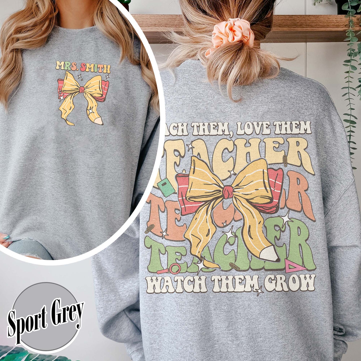 Customized Teacher SweatShirt, Back to School SweatShirt, Teacher Gifts, Teacher Team SweatShirt, Teacher Teach Team Love Them SweatShirt