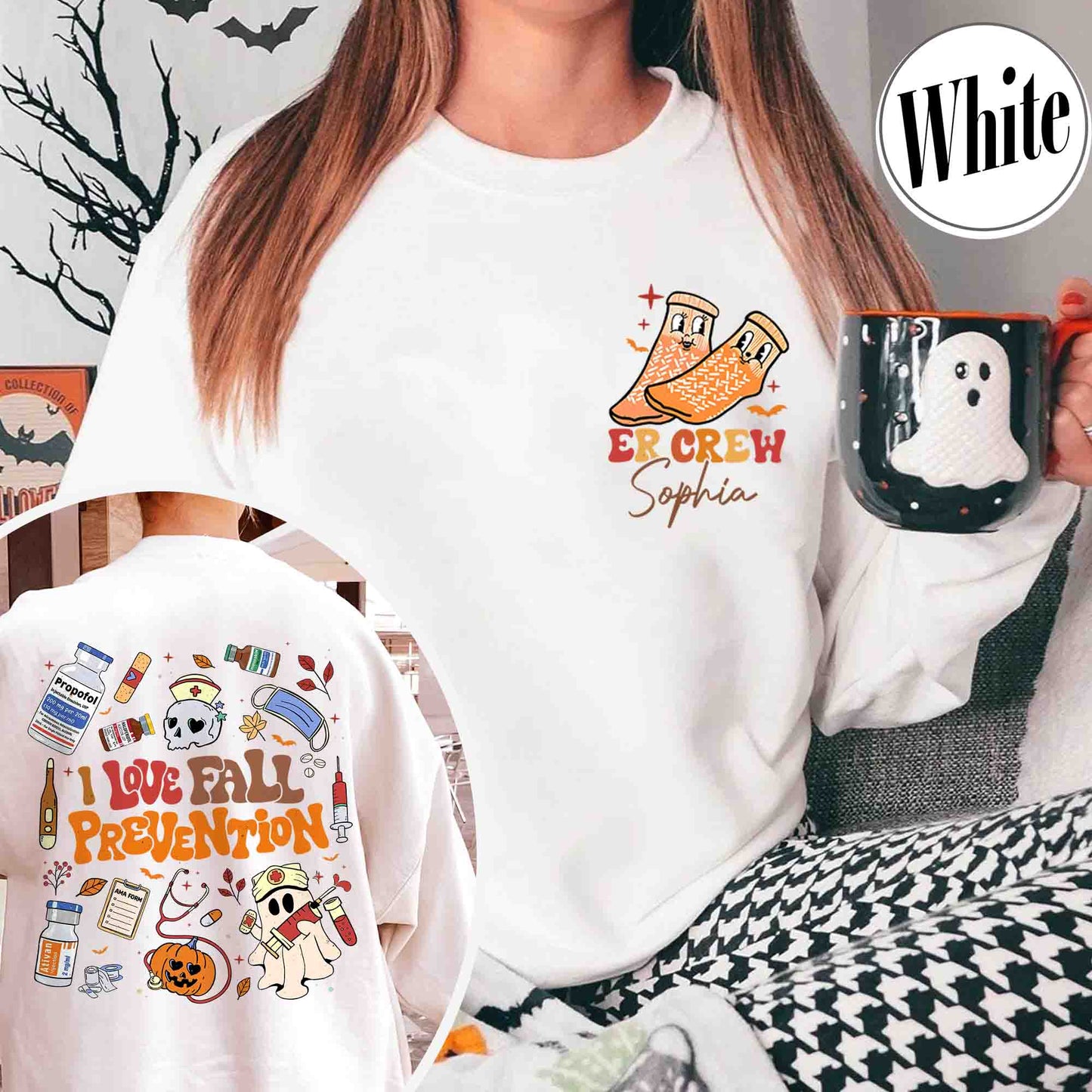 Halloween Nurse Sweatshirt, Custom Fall Nurse Prevention Sweatshirt, Nurse Boo Crew Sweatshirt