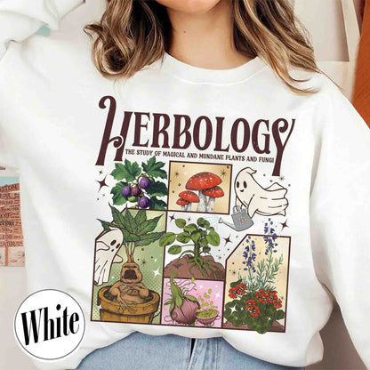 Halloween Sweatshirt, Herbology Plants Sweatshirt, Gardening Sweatshirt, Cute Ghost Sweatshirt