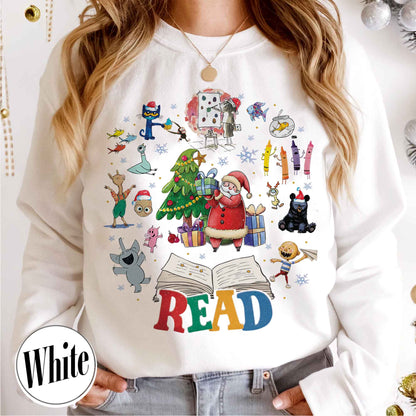 Read Children’s Books Teacher Sweatshirt, Christmas Teacher Shirt, Christmas Gift for Teacher, Teaching Tee, Teachers Day, Teachers Life Shirt