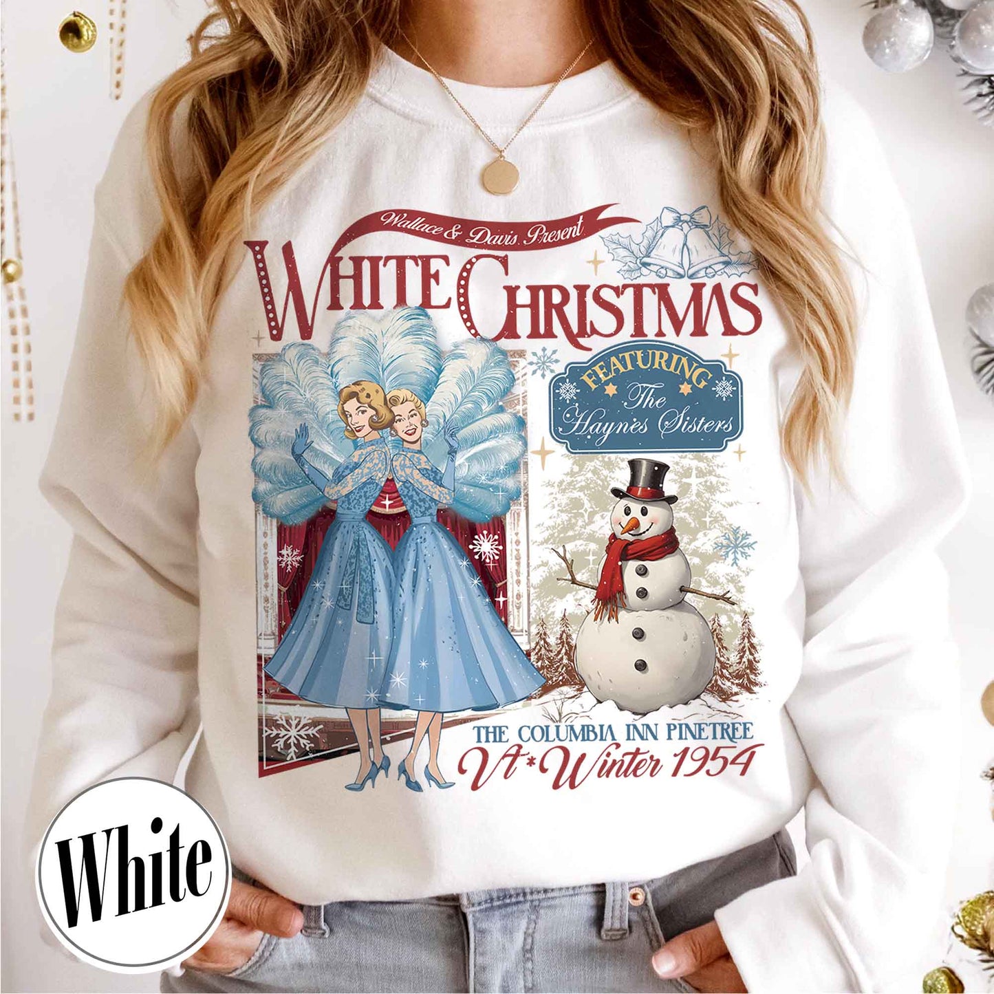 Christmas Movie Lover Sweatshirt, Christmas Sister Sister Sweatshirt, Wallace and Davis Sweatshirt