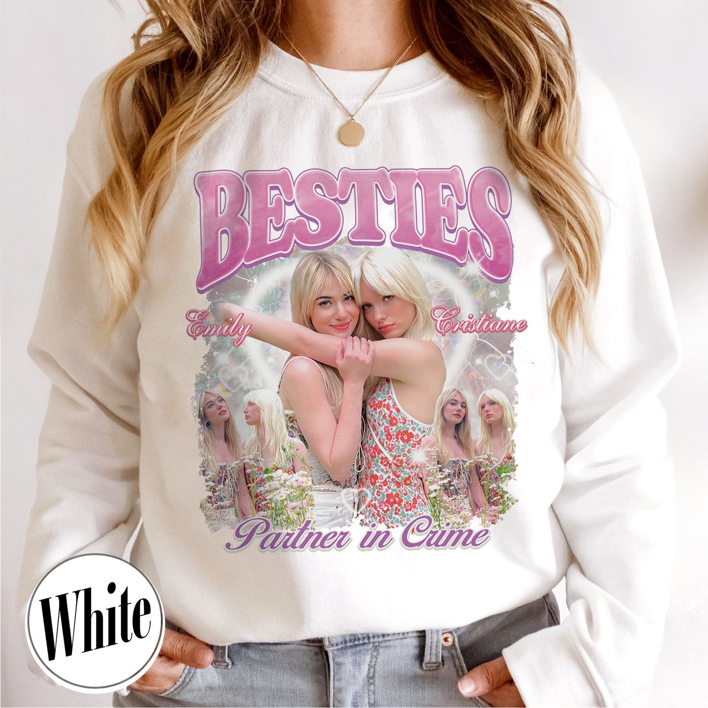 Custom Best Friend Sweatshirt, Besties BFF Bootleg Sweatshirt, Best Friend Birthday Sweatshirt