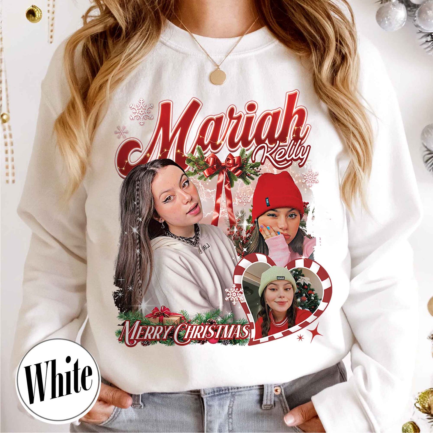 Custom Photo Sweatshirt, Custom Photo Bootleg Girlfriend Sweatshirt, Sweatshirt With Face on It for Boyfriend, Birthday Gift, Custom Photo Christmas Sweatshirt