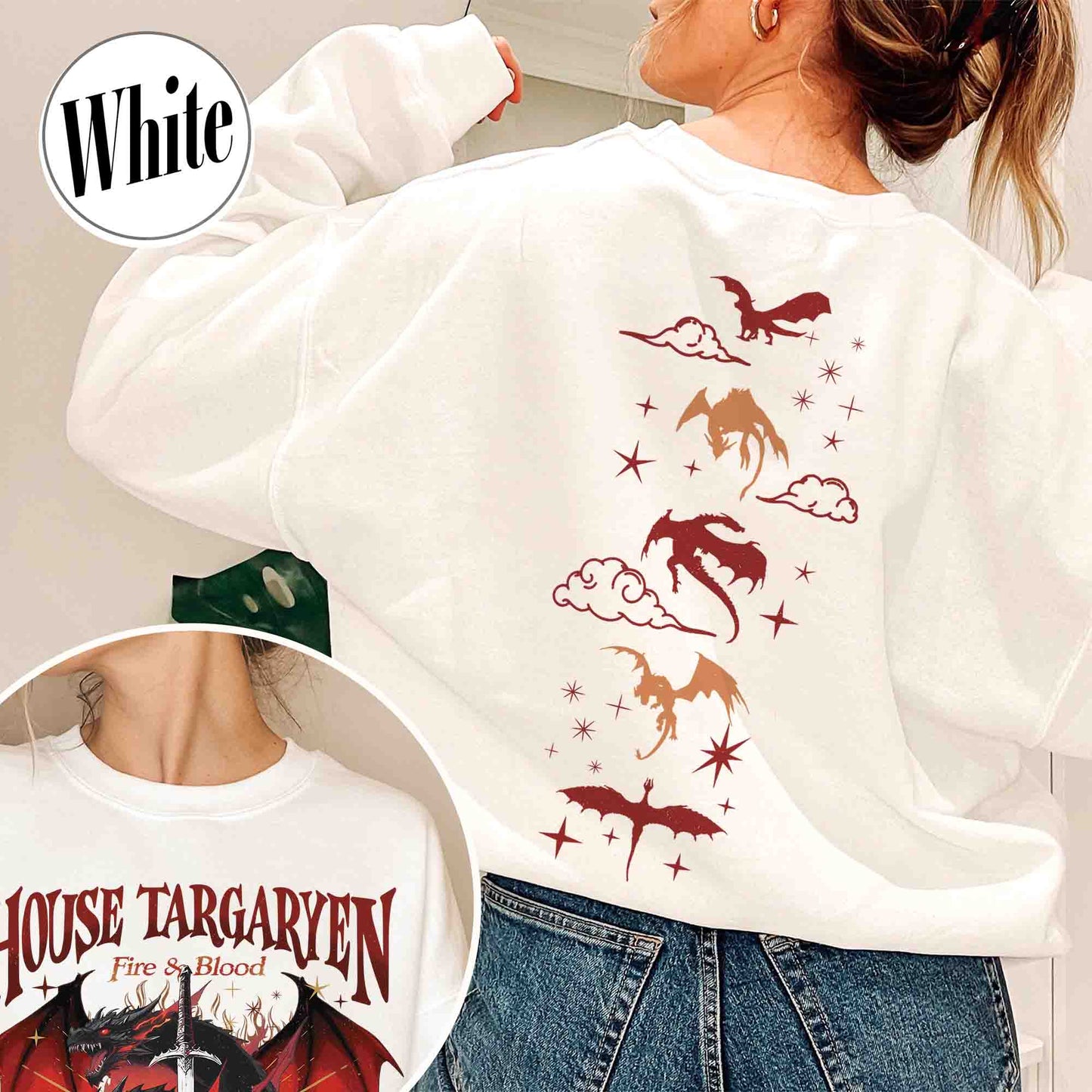 HOTD Sweatshirt, House of the D Sweatshirt, GOT Sweatshirt, Meleys, Shirt With Dragons, Dragon Lovers Sweatshirt, Targaryen Sweatshirt, Team Black, Dragons