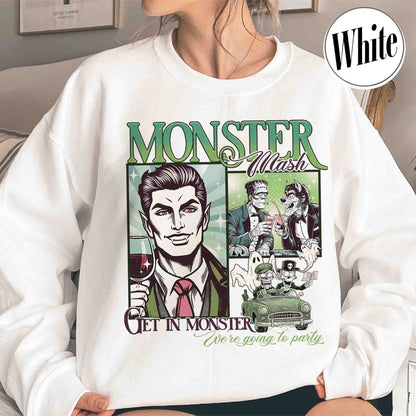 Halloween Sweatshirt, Monster Mash Sweatshirt, Get in Monster Sweatshirt, Ghost Halloween Sweatshirt