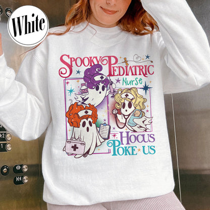 Halloween PEDs Nurse Sweatshirt, Hocus Poke Us Witch Nurse Sweatshirt, Spooky Pediatric Nurse Sweatshirt