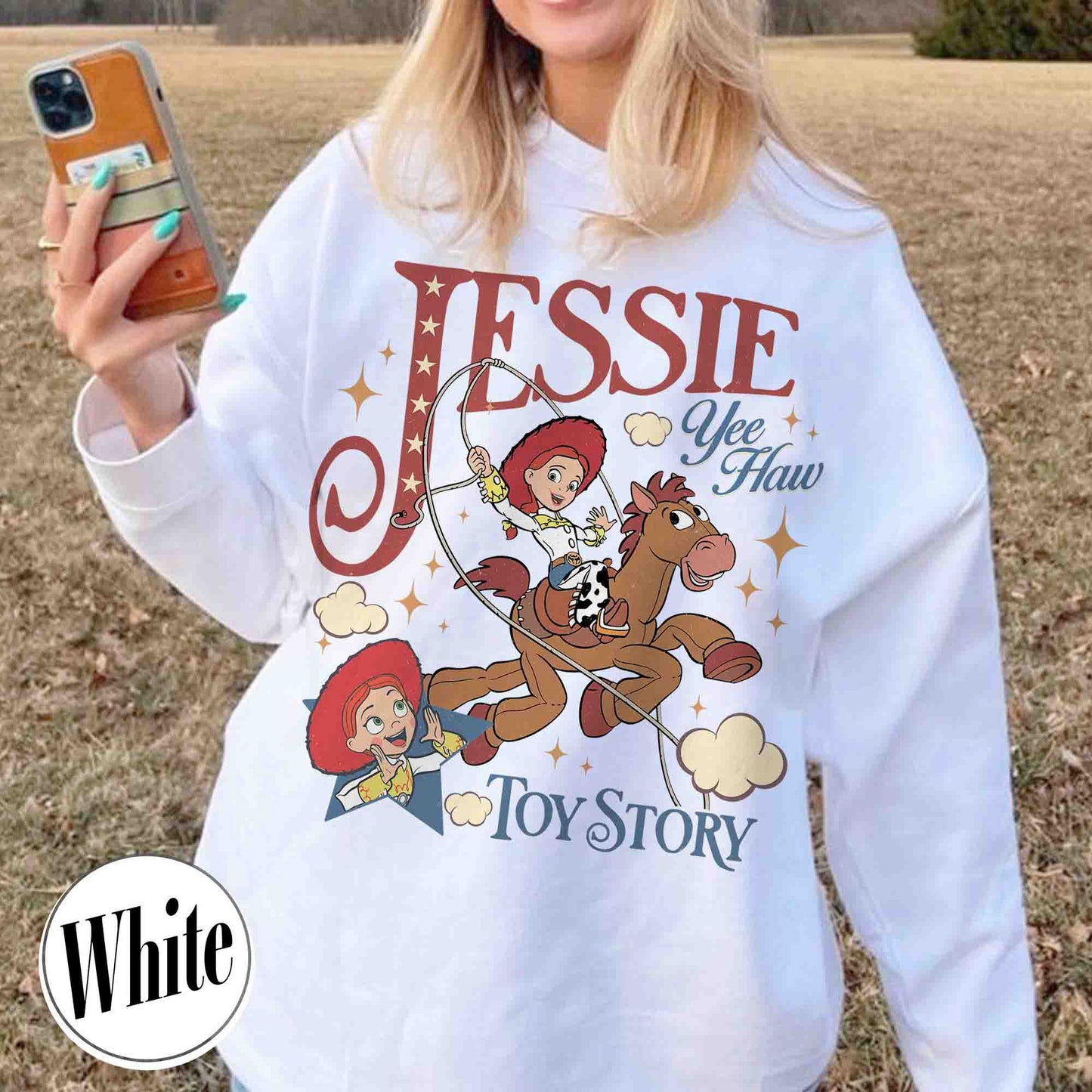 Woodie Jessie Characters Sweatshirt, Theme Park Trip Sweatshirt, Family Sweatshirt, Custom Couple Group Sweatshirt, Matching Sweatshirt
