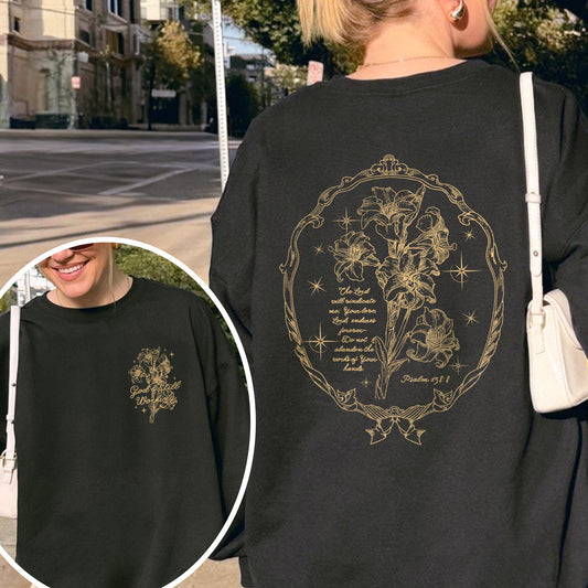 God’s Still Working – Vintage Botanical Faith & Psalm 138:8 Illustration Sweatshirt