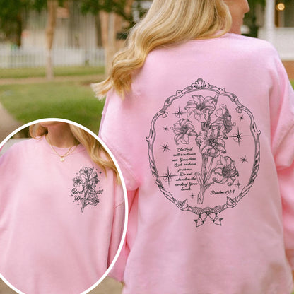 God’s Still Working – Vintage Botanical Faith & Psalm 138:8 Illustration Sweatshirt