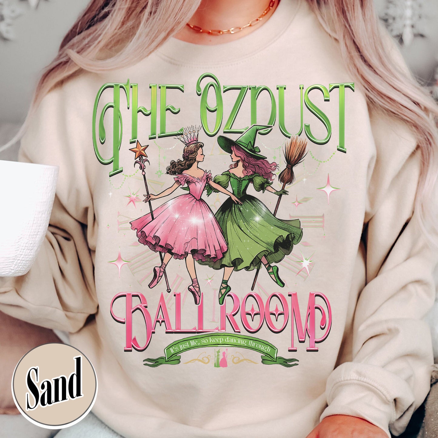 The Musical Ozdust Ballroom Sweatshirt, Dancing Through Life Shirt, Wicked Musical Shirt, Witch Broomstick Shirt, Green Witch Shirt, Pink Witch Shirt