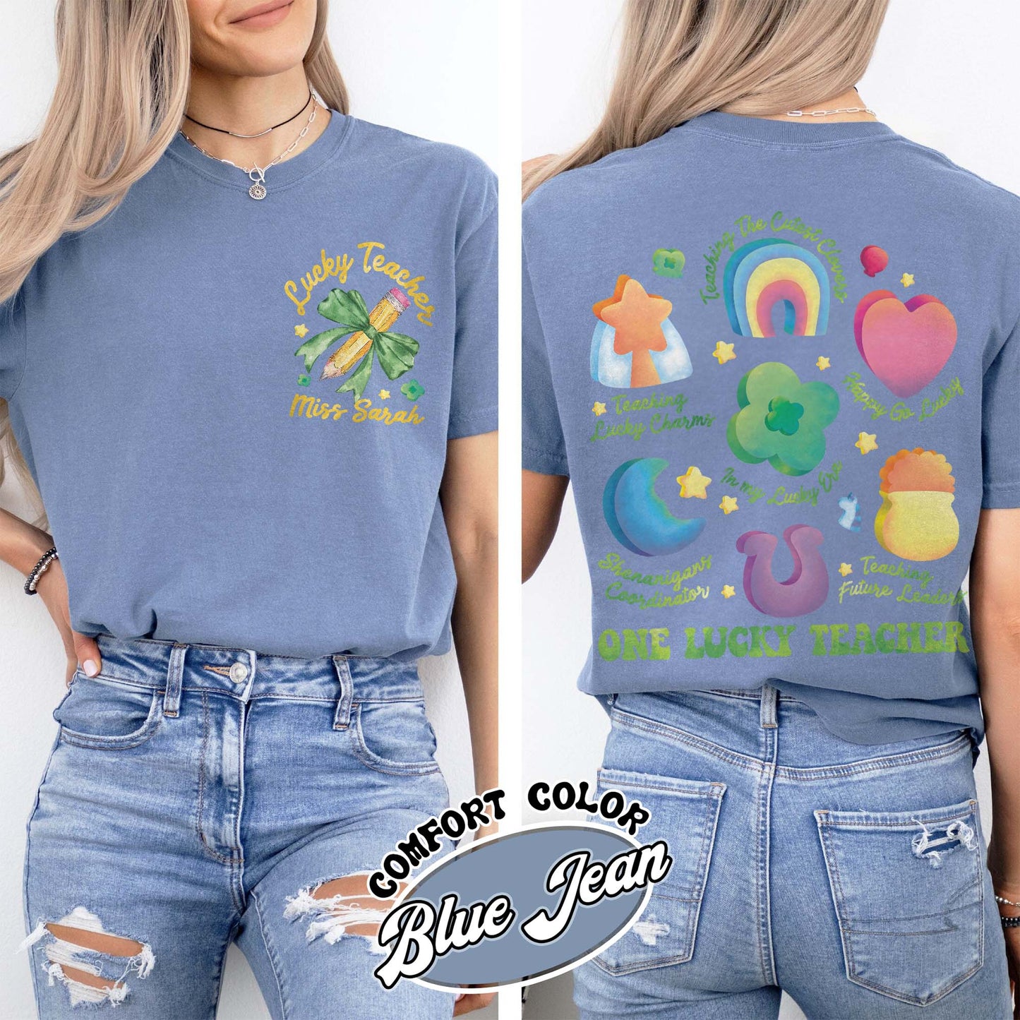 Saint Patrick’s Day Comfort Color Shirt, Custom Teaching Lucky Charms Shirt, One Lucky Teacher Shirt