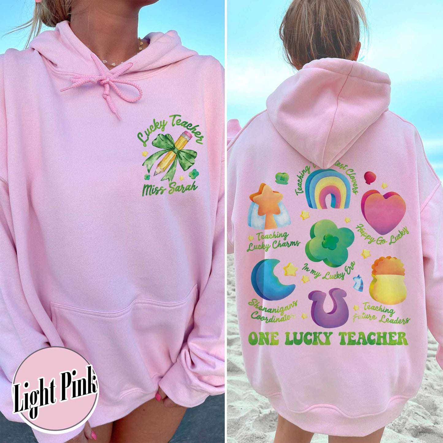 Saint Patrick’s Day Hoodie, Custom Teaching Lucky Charms Hoodie, One Lucky Teacher Hoodie