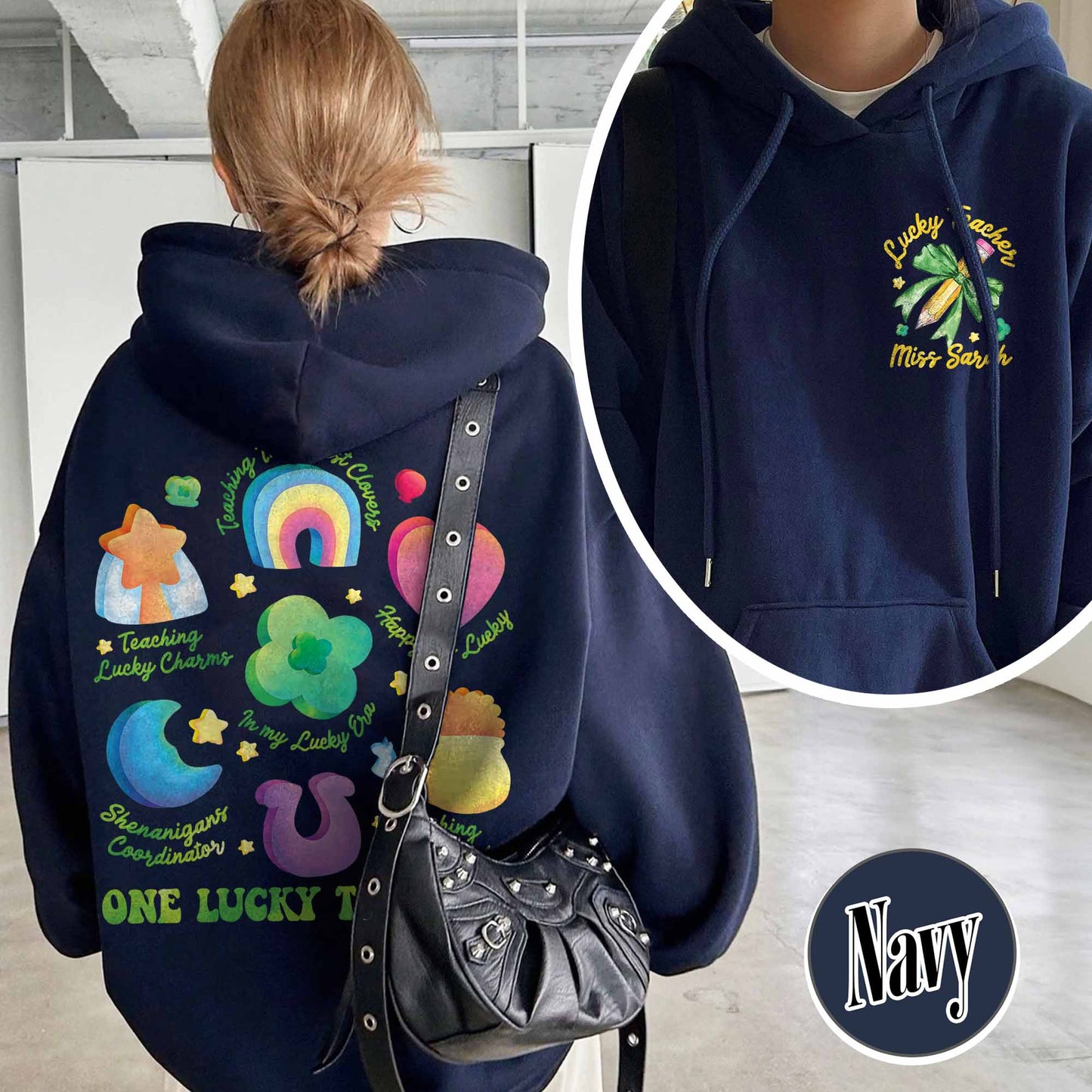 Saint Patrick’s Day Hoodie, Custom Teaching Lucky Charms Hoodie, One Lucky Teacher Hoodie