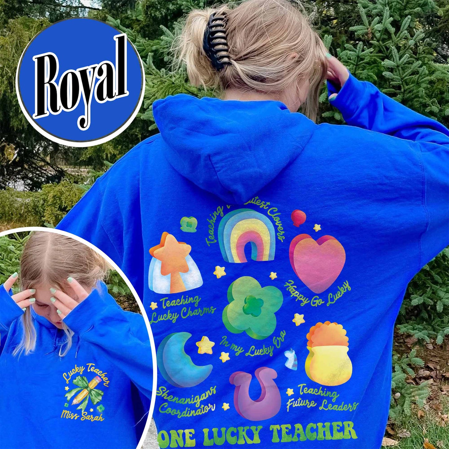 Saint Patrick’s Day Hoodie, Custom Teaching Lucky Charms Hoodie, One Lucky Teacher Hoodie