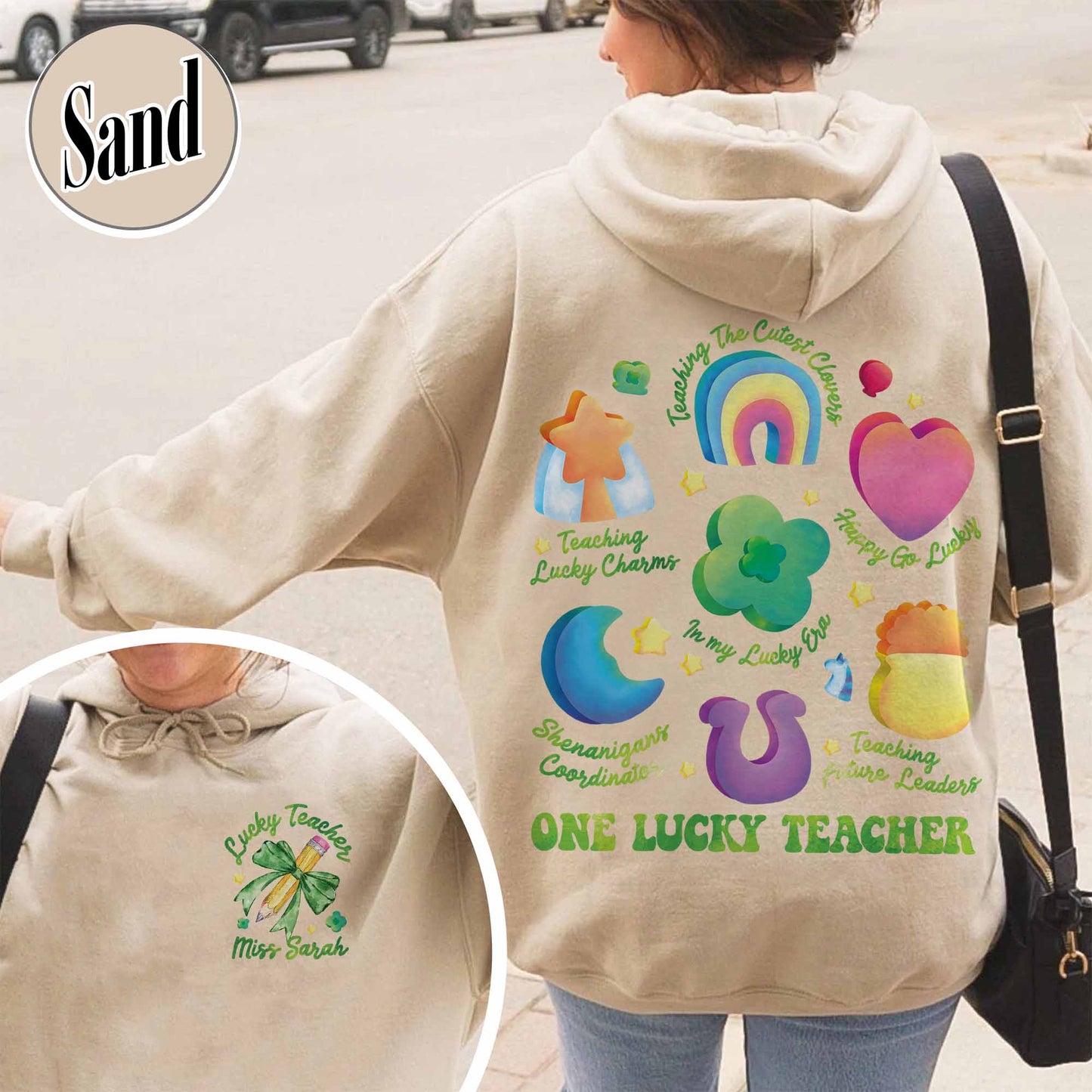Saint Patrick’s Day Hoodie, Custom Teaching Lucky Charms Hoodie, One Lucky Teacher Hoodie