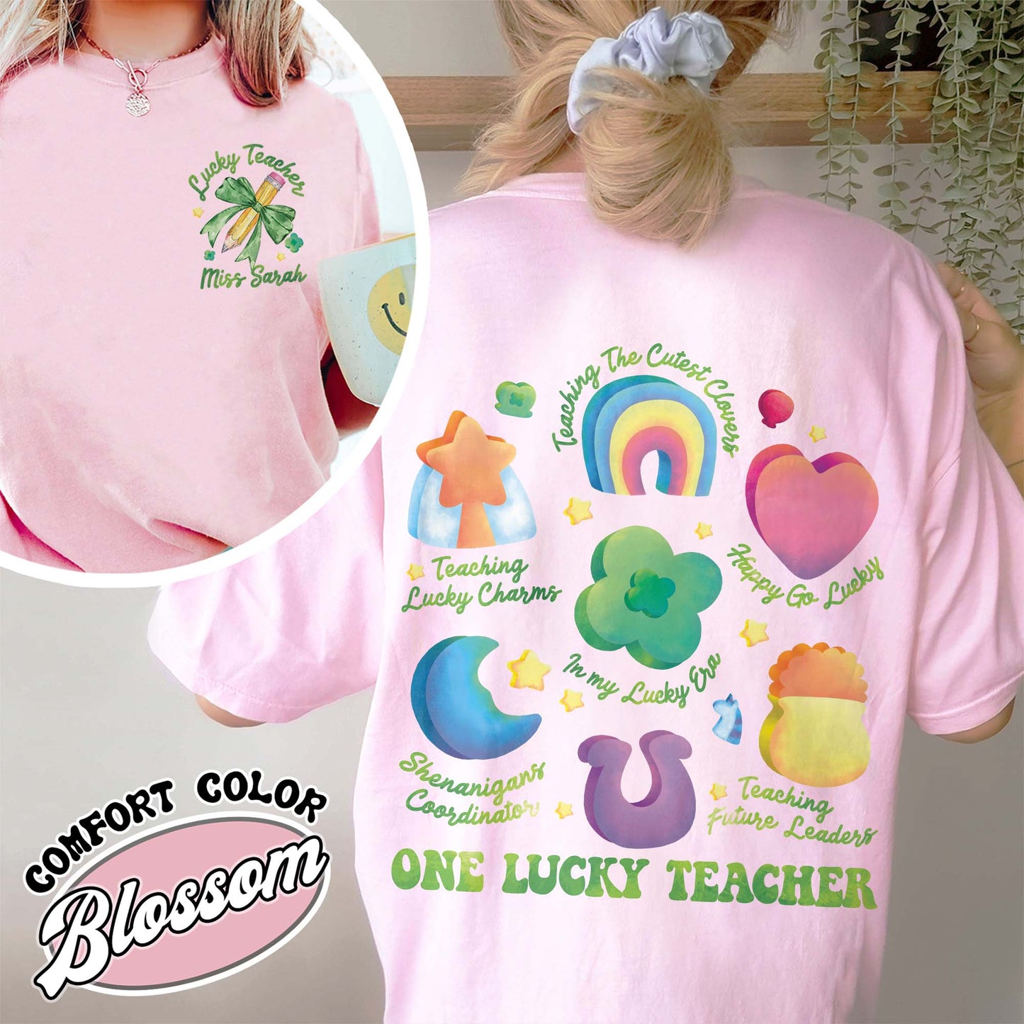 Saint Patrick’s Day Comfort Color Shirt, Custom Teaching Lucky Charms Shirt, One Lucky Teacher Shirt