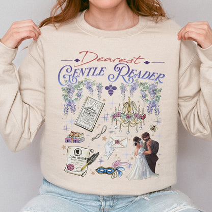 Dearest Gentle Reader, Regency Romance Aesthetic, Bridgerton Inspired Gift for Book Lovers Sweatshirt
