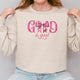 God Is Good Sweatshirt | Pink Bow Christian Faith Sweatshirt, Bible Verse Sweatshirt