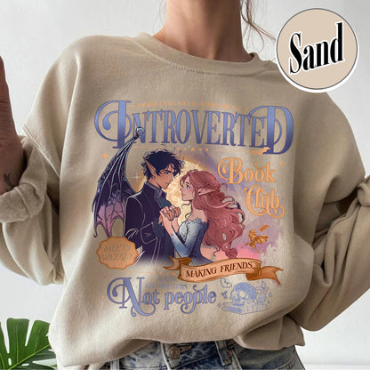 Introverted Book Club Sweatshirt, Romantasy Readers Society Sweatshirt, Antisocial Book Club Sweatshirt