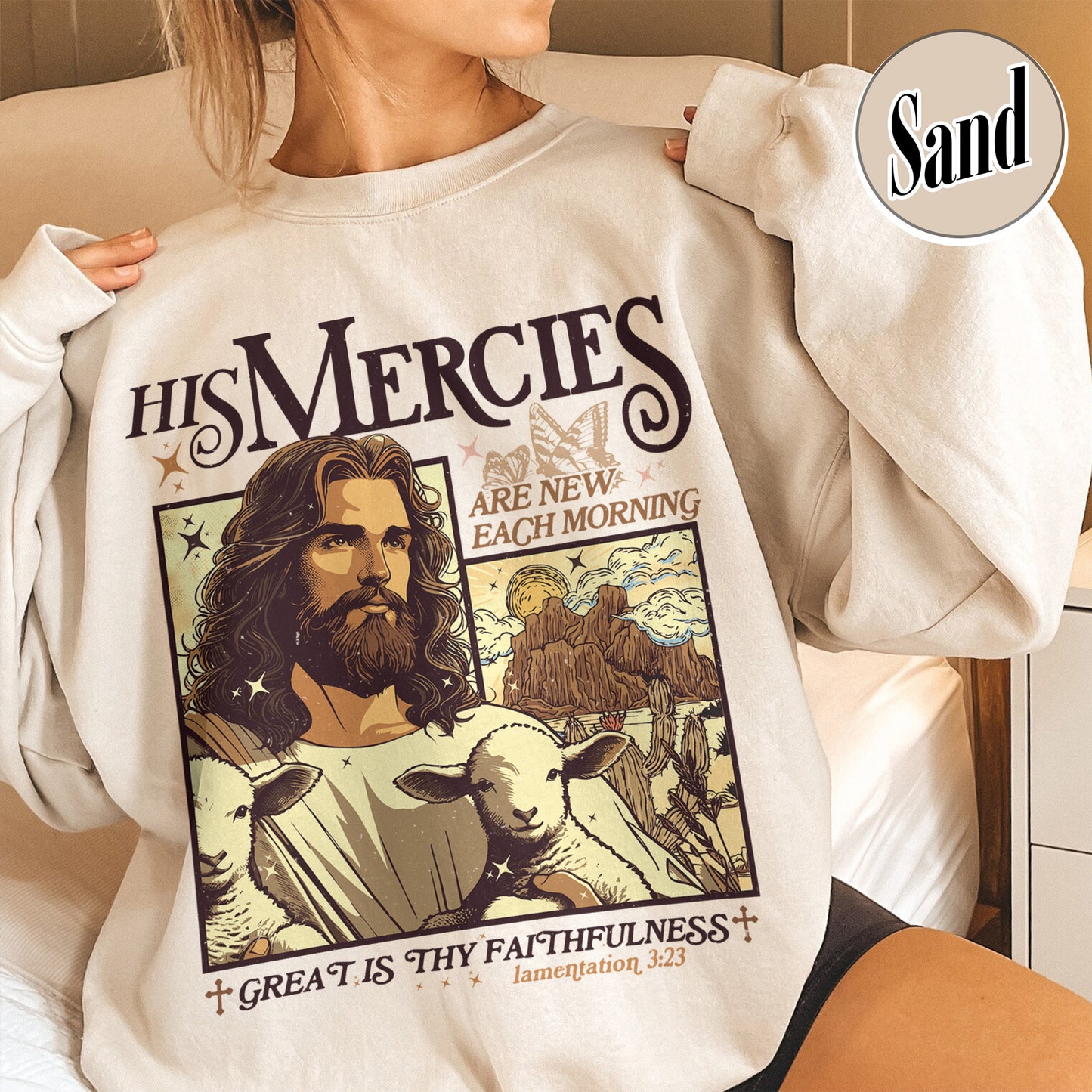 Christian Sweatshirt, Bible Verse Sweatshirt, His Mercies Are New Each Morning Sweatshirt