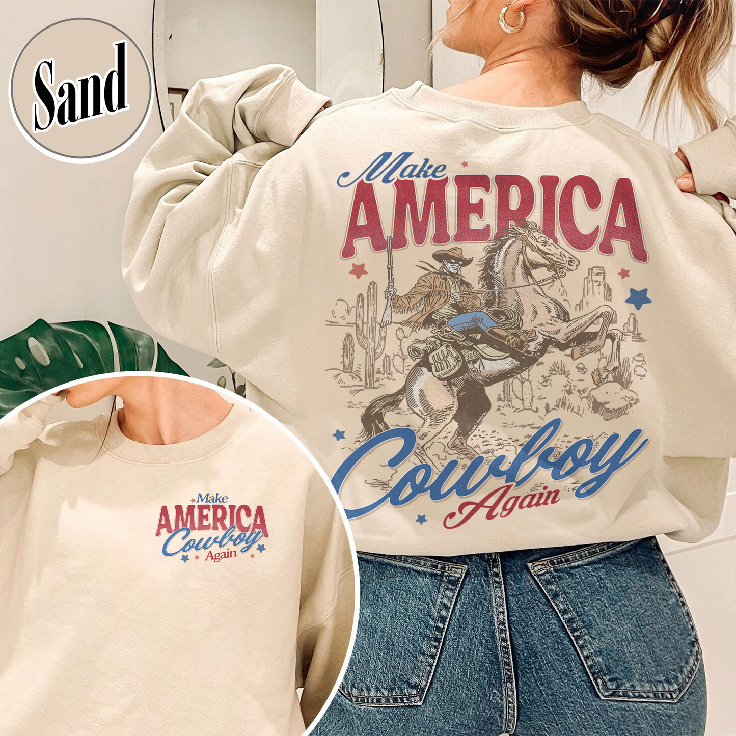 Make America Cowboy Again Sweatshirt, Make America Cowboy Again Sweatshirt, 4th of July Shirts, 4th of July Sweatshirt, 4th of July Western Sweatshirt