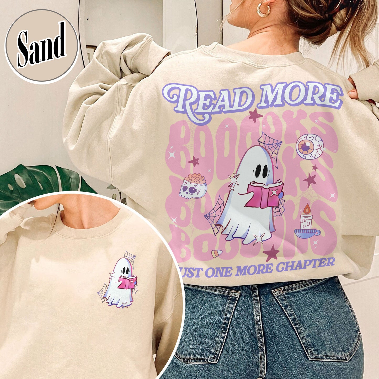 Halloween Book Lover Sweatshirt, Read More Booooks Halloween Sweatshirt, Spooky Season Sweatshirt