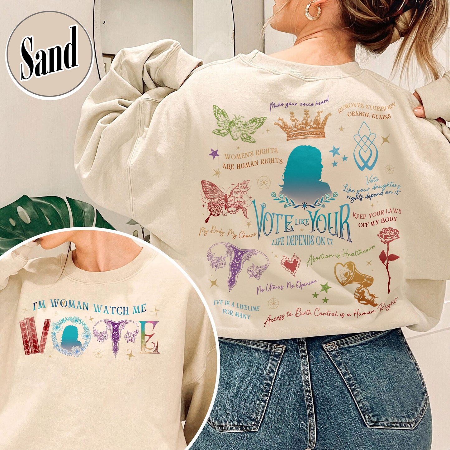 Election Sweatshirt, Vote Like Your Granddaughter’s Rights Depend on It Sweatshirt, Vote-Vote Sweatshirt