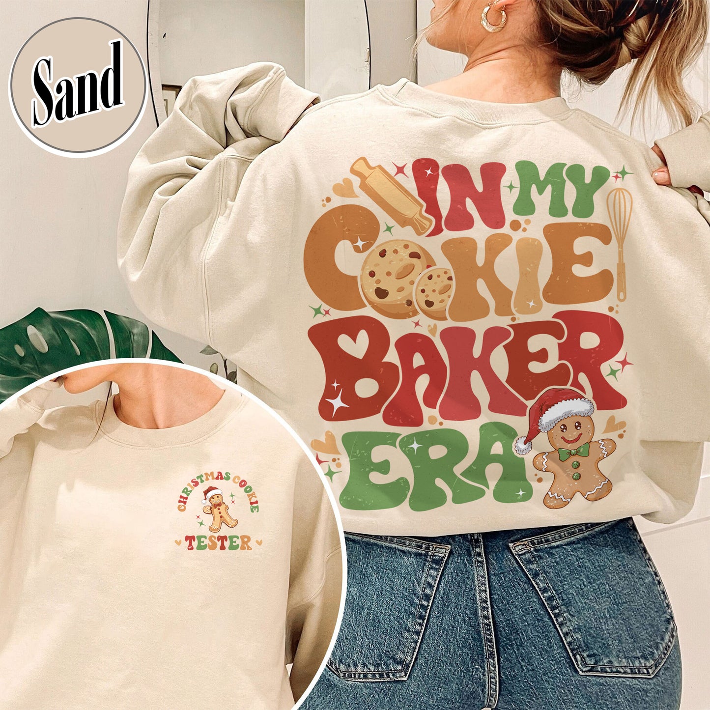 Christmas Cookie Baker and Tester Sweatshirt, Christmas Cookie Sweatshirt, Christmas Couples, Christmas Milk and Cookie, Christmas Cookie Tester Sweatshirt