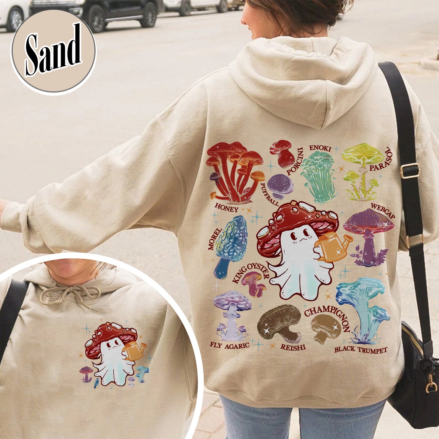 Halloween Hoodie, Magic Mushroom Microdose Hoodie, Mystical Mushroom Ghost Hoodie