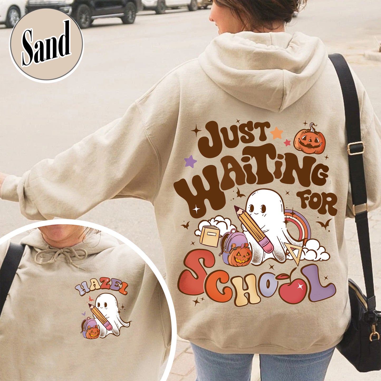Halloween Hoodie, Waiting for Back to School Hoodie, Custom Halloween Teacher Hoodie