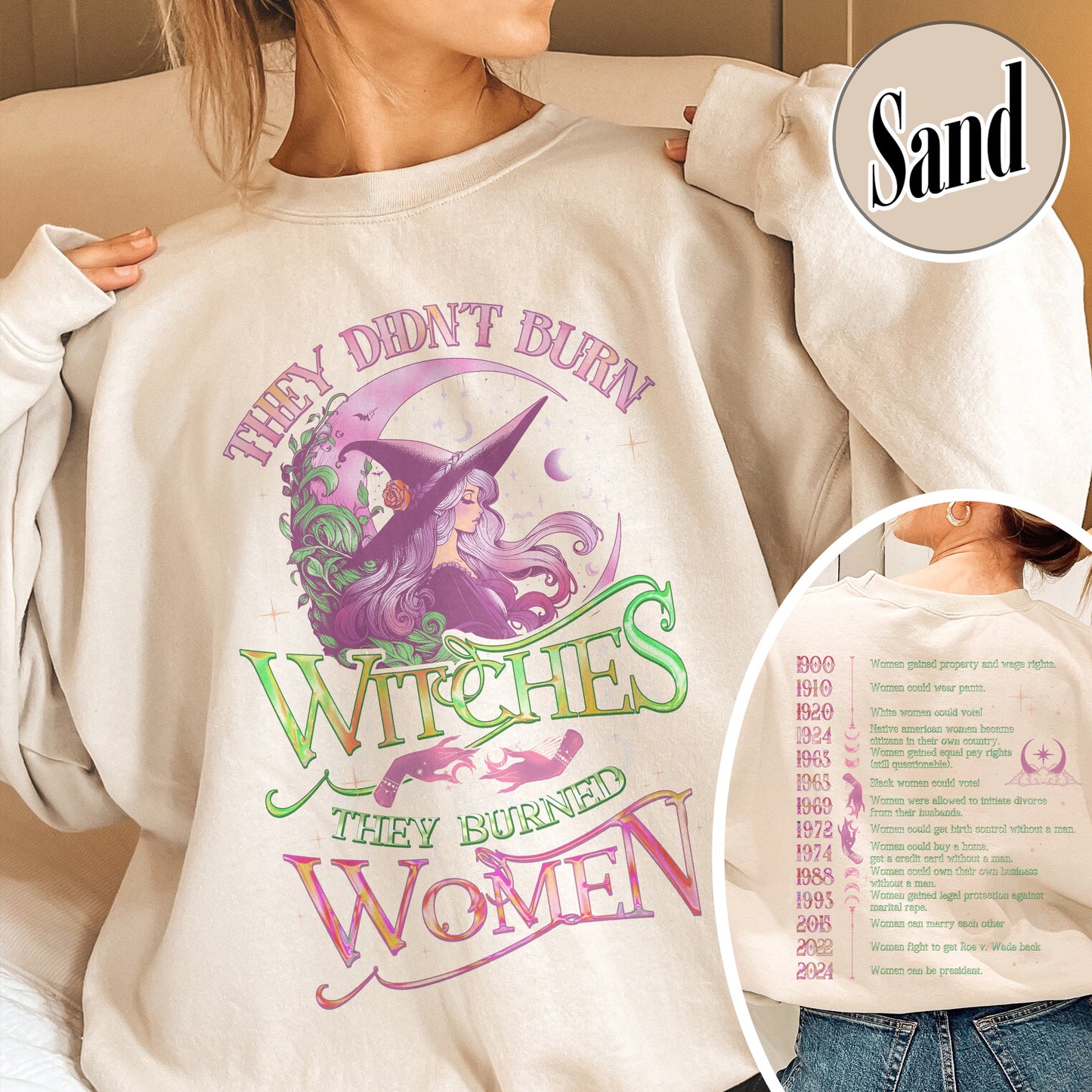 They Didnt Burn Witches They Burned Women Sweatshirt, Girls Will Be Girls Witchy Feminist Shirt, Burn the Patriarchy Shirt, Women’s Rights Shirt